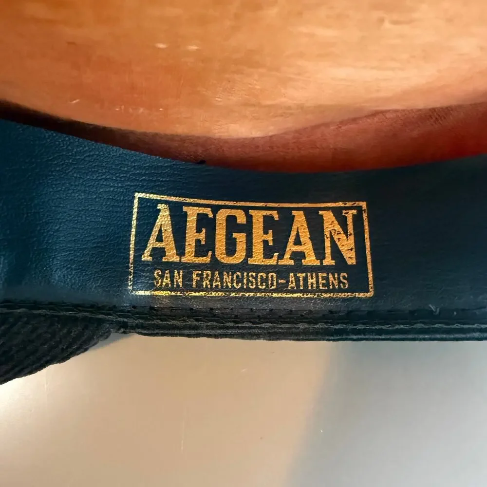 Vintage Aegean Greek Fisherman’s Cap Braided Hat Dark Blue Cotton 7 5/8 Greece